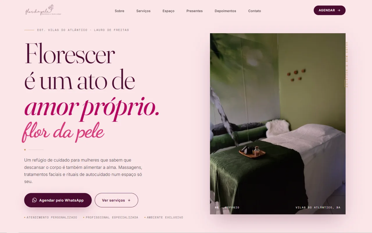 Site novo da Flor da Pele, depois da reformulação